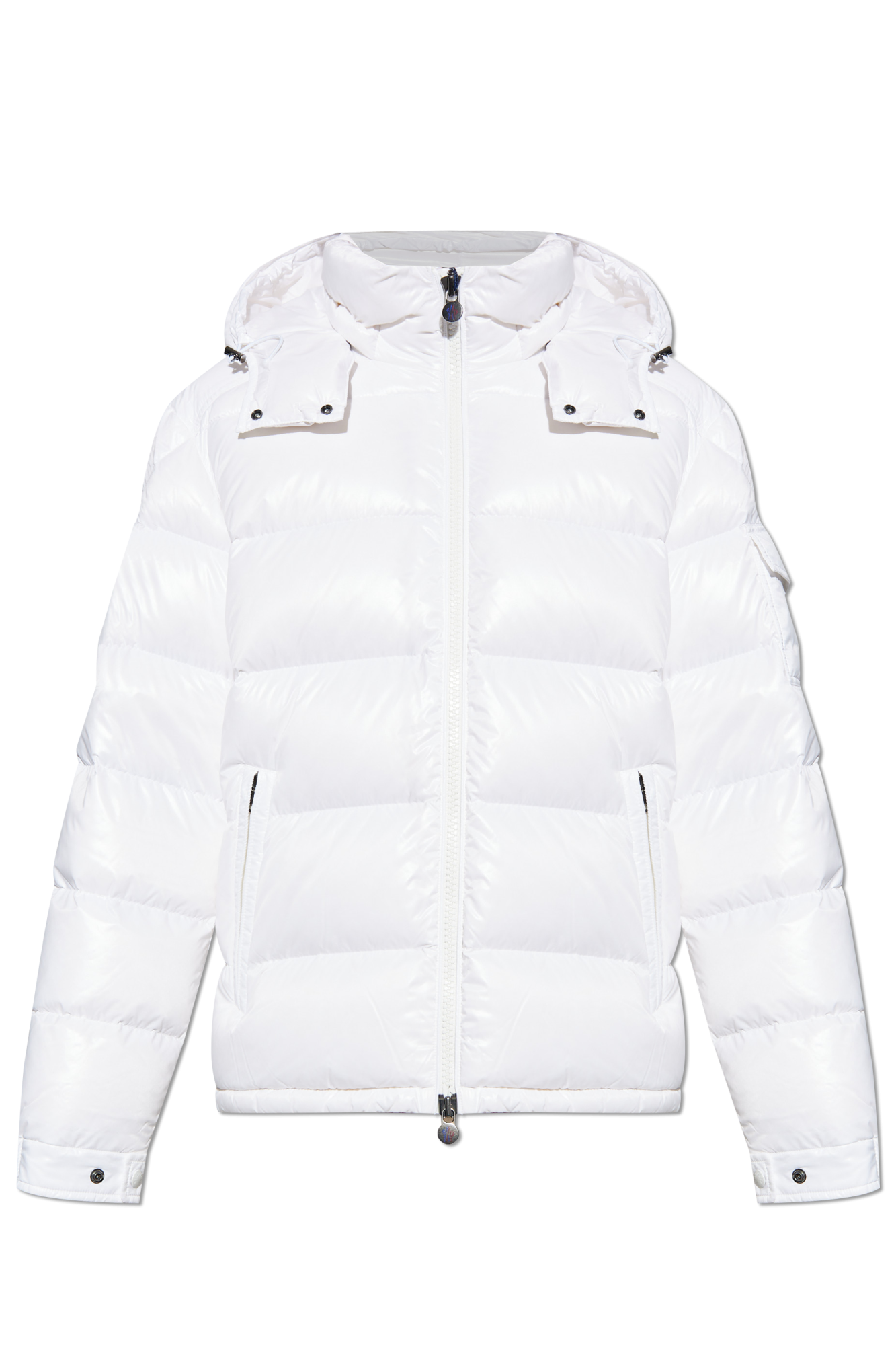 MONCLER ホワイト ジャンパー Moncler Enfant - Girls White Padded Moka Coat | Childrensalon